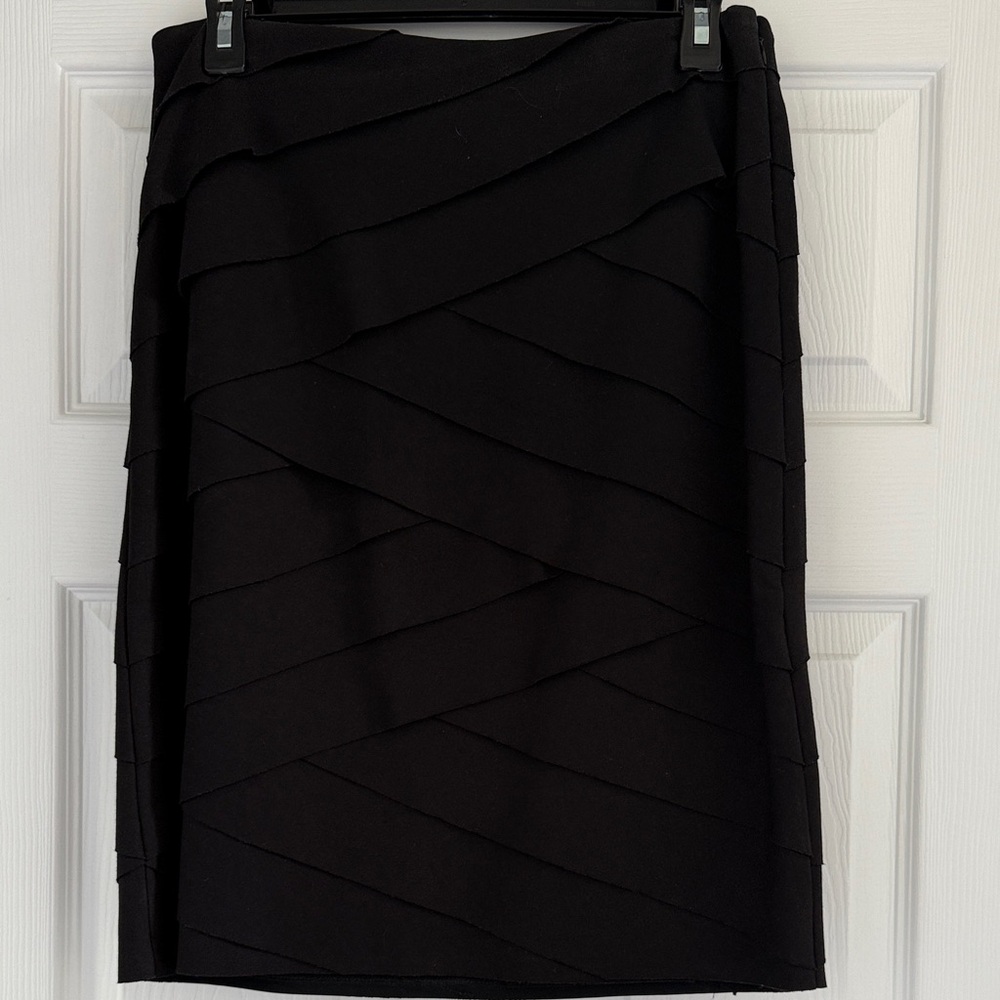 White House Black Market Black Tiered Pencil Skirt